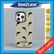 Dolphin iphone case Cartoon style C83 matte IMD b.ve camera anti-fouling 7plus/X/Xsmax/11/12/13/14/1