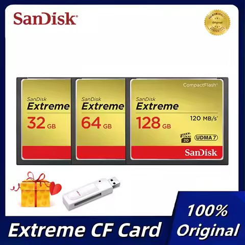 Original SanDisk 128GB 64GB 32GB Extreme CompactFlash Up to 120MB/s Read Speed VPG 20 UDMA 7 CF Card