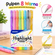 (8 Colors) Greebel GP-522 Color Gel Pen (Set)