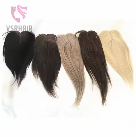 Vsr POP Hair Topper Human Hair Clip-in One Piece Piano Colors Blonde Swiss Lace Two Clip Hair Topper