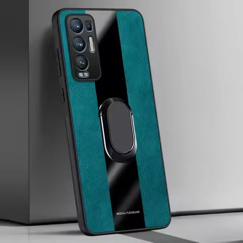 Ring Holder Leather Case For OPPO Reno 5 Pro Plus Find X3 Lite X3 Neo Cover Luxury Magnetic Silicone
