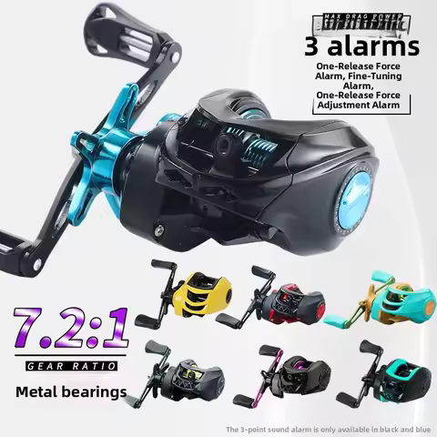 Multi-alarm fishing reel, magnetic fishing reel, lure reel, micro-fishing reel, black metal high-spe