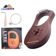 7-String Lyre Harp Mahogany Solid Wooden Metal Strings Stringed Instruments