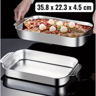 Bakeware Stainless Steel 410 Magnetic Tray Pan, Multifunctional Grill Pan for Oven, Induction & Serv