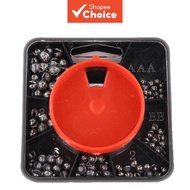 Boxed Split Shot Sinkers for Rock Fishing, Assorted Lead Weights Open Shot Fishing Tackle