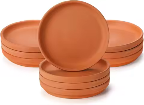 10 Pack Terracotta Pot Plant Saucer, 6 Inch Round Terra Cotta Planter Saucers for 5 Inch 5.5 Inch 6 