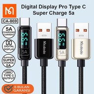 Mcdodo Ca-869 Digital Display Pro Cable Charger Usb Type C Cable Super Fast 5A Xiaomi Samsung Vivo