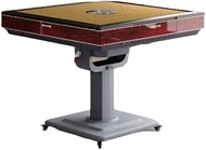 QX Automatic Mahjong Table/QX Ultra Slim Foldable - Oak + Cashmere Top,[Mint + Pink]