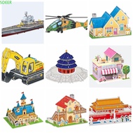 SDEER 3D Castle Airplane Assembly Model, Building Model 3d Puzzles, Educational Toys Airplane Paper 
