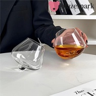 BLAZESPARK Irregular   Glass, Rotating Transparent Cognac Glasses Cup, Bar Accessory European Style 