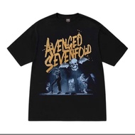 A7X AVENGED SEVENFOLD TSHIRT TOUR HIGH COLLAR VINTAGE PRINT SERAP OVERSIZE  COTTON SHORT SLEEVES