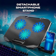 (100% ORIGINAL) COOLCOLD Cooling Pad Laptop Gaming Cooling Fan 3 LED Fans 15.6 Inch - F2 Plus