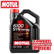 🥇 MOTUL 🇲🇫 6100 SYN-NERGY 5L TECHNOSYNTHESE 5W-40 PETROL/DIESEL ENGINE OIL  (🆓🎁)
