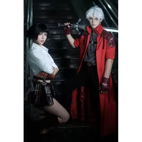 A;3\v,7'd/Game DMC 5 Cosplay Costume Devil May Cry 5 Dante Fantasia Outfits Windbreaker Gloves Top P
