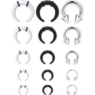 Lcolyoli Cincin Septum Besar 14G 12G 8G 6G 4G PA Cincin Berulir Dalaman Spike Horseshoe Barbells Kel