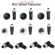 MESHOPMY M12 Sensor Connector, Male Female Socket Connector M12 Aviation Plug, Angle Power Adapte M1