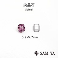 [SAMYA] Spinel Pink Purple Rectangular Pillow Shape 5.2 * 5.7mm Myanmar Natural Non-Burning (Preciou