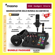 Maono Maonocaster Solo Bundle AU-AM100 K2 All In One Podcast Production Studio With Condenser Mic An