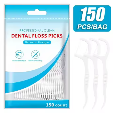 150pcs Dental Floss Flosser Picks Toothpicks Teeth Stick Tooth Cleaning Interdental Brush Dental Flo