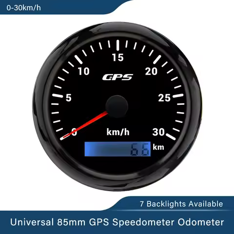 ELING 85mm GPS Speedometer 0-30KM/H 200km/h 0-80MPH 120mph 160MPH Odometer with 7 Colors Backlight f