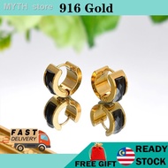 Penghantaran cepatSubang Emas 916 gold earring Emas 916 anting 916  Earring 耳環 earrings for women  barang kemas 916 earr