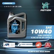 MOTION 10w40 3L API SP SEMI Synthetic Engine Oil Car Lubricant Minyak Hitam Enjin Kereta Proton Toyo