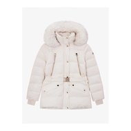 Michael Kors Champagne Puffer Jacket with Fur Hood 珍珠白色毛領休閒連帽 羽絨外套