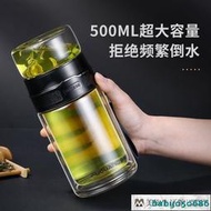 【分離式水杯 茶水杯】富光茶水分離杯500ml大容量雙層玻璃杯男女便攜水杯子高檔泡茶杯