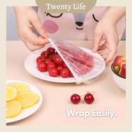 TwentyLife 50pcs Food Grade Preservative Food Storage Plastic Wrap Disposable Kitchen 一次性保鲜套冰箱保鲜膜套食物盖套