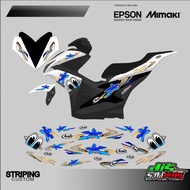 Aerox Old 155 Transparent Striping Custom Arai Mata Transparent Sticker Aerox Old 155 Motif Arai Mat