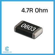Resistor 4.7 Ohm 4.7Ohm 4R7 4.7R 4.7Ω Ω 0603 SMD SMT SMD0603