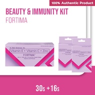 Beauty and Immunity Kit: Fortima (Vitamin C + Zinc + Vitamin E) 30s  + 16s