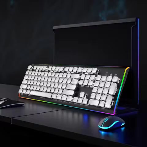 HEXGEARS GK735 Wireless Mechanical Keyboard Hot Swap PBT Gasket RGB Gaming Mechanical Keyboard 104 K