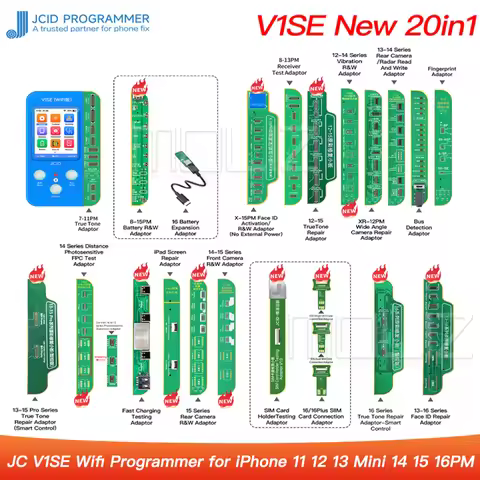 JC V1SE Wifi Programmer for iPAD /iPhone 11 12 13 Mini 14 15 16PM Original Color Touch Shock Rear Ca