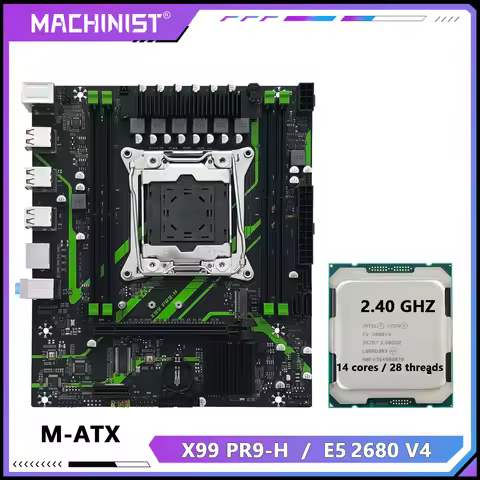 MAXHINIST X99 Motherboard LGA 2011-3 Kit Set Xeon E5 2680 V4 / 2650 V4 / 2630 V4 CPU Processor DDR4