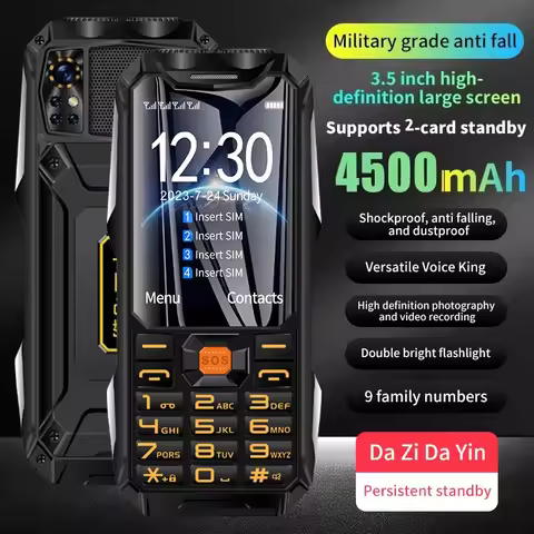YEEMI Q9-1 LTE 4G Mobile Phone 2 SIM Cards Rugged Bar Cellphone 3.5'' HD Display Big Battery Loud Vo