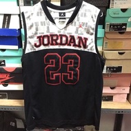 二手零碼 Nike Air Jordan Jersey 黑紅白 電繡 球衣 背心 喬丹 飛人 S號