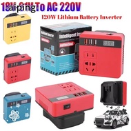 AIPING 1Pcs Battery Inverter, 120W Multifunctional Smart Transformer, Dual Plug 18V 20V To 220V Hous