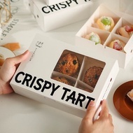 Egg Tart Box Butter Caramel Portuguese Egg Tart Box Fold-Free Simple Egg Tart Packaging Box Xuemei N