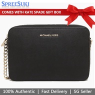 Michael Kors Handbag In Gift Box Crossbody Bag Jet Set Large Crossbody Black # 35T8GTTC9LD2
