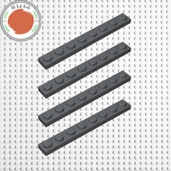 Combo of 4 dark gray flat 1x8 tiles