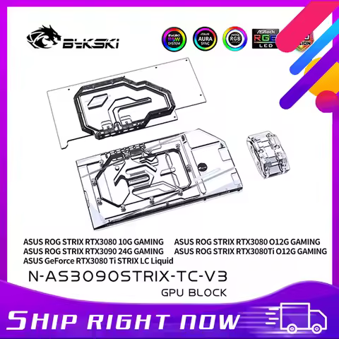 Bykski GPU Custom Water Cooling Block For ASUS ROG STRIX RTX 3090 3080 Gaming ,With Waterway Backpla