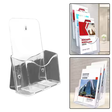 Plastic A 6 Brochure Holder Clear Display Stand Acrylic/ Brochure Holder Portable Organizer Flyer Di