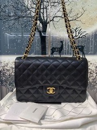Chanel cf double flap jumbo caviar Black ghw