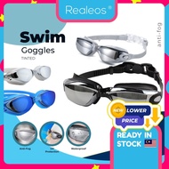 Realeos Tinted Lens Swimming Goggles Men Women Adult Diving Swim Google Anti Fog Eye Glasses Adjusta