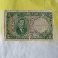 Uang kuno Langka Indochina 5 Piastre Penj.Prancis Kamboja-Laos-Vietnam