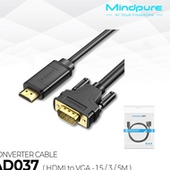Cable Converter HDMI to VGA Mindpure AD037 Premium Full HD 1080p Male to Male 1.5m 3m 5m