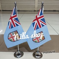 Fiji table flag + stainless steel pole