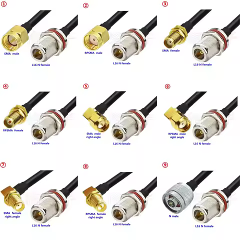 LMR240 Cable SMA To N Type Female Head with Waterproof Ring Antenna Extension Adapter Cable Outdoor