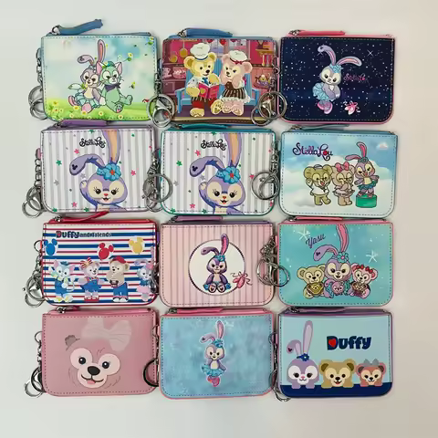 Disney Duffy StellaLou ShellieMay Anime Card Holder Cartoon Storage Bags Coin Wallet Handbag Kid Gir